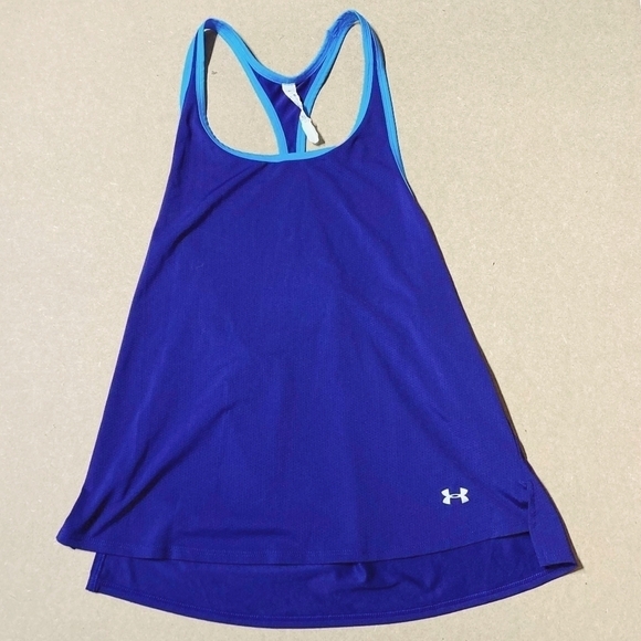 Under Armour Loose Heat Gear Purple Blue Racerback Tank Top Women's Small S EUC - Picture 2 of 5
